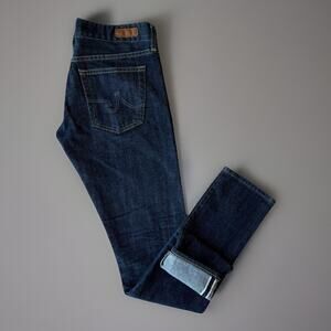 Adriano Goldschmied Selvedge Jeans Women's 30 Blue Dark Wash Relaxed Skinny